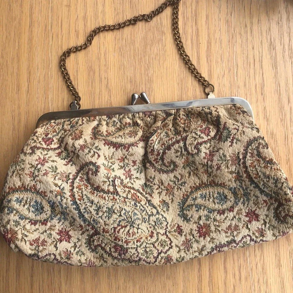 Vintage Paisley Tapestry Handbag